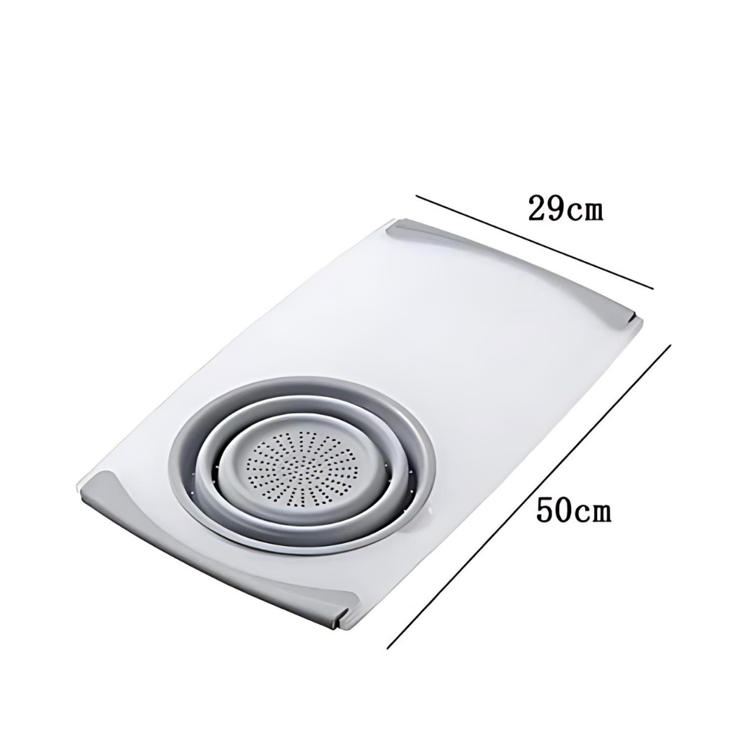 لوح تقطيع متعدد الوظائف مع سلة تصفية قابلة لطي