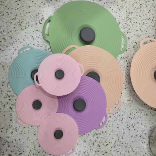 مجموعة من أغطية سيليكون متعددة الاستعمالات بأحجام مختلفة