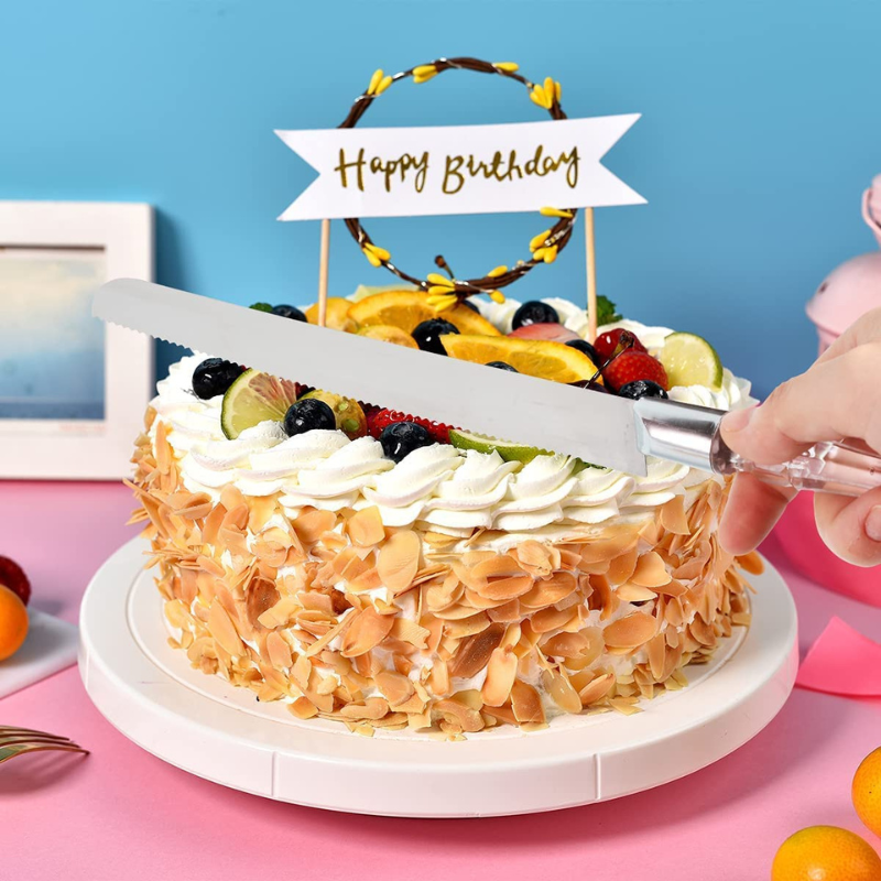 BAYTIGO® مجموعة أدوات تقطيع 3 قطع: سكين، ملعقة تقديم، وعجلة بيتزا