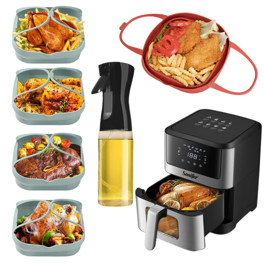 وعاء سيليكون للمقلاة الهوائية + بخاخ الزيت هدية بالمجان 🎁