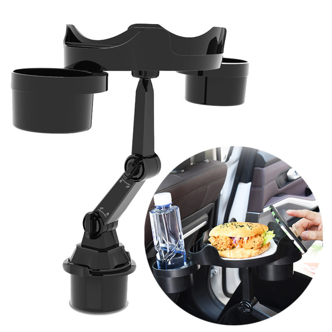 Porte-gobelet de voiture réglable avec plateau rotatif à 360 degrés
