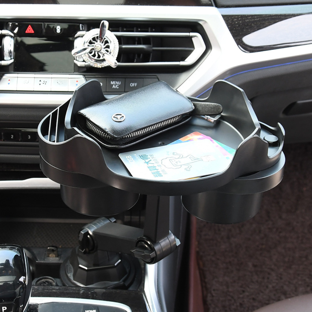 Porte-gobelet de voiture réglable avec plateau rotatif à 360 degrés