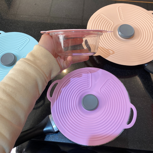 مجموعة الأغطية من سيليكون ومعاها الملقط العجيب 2 في 1 هدية! 🎁