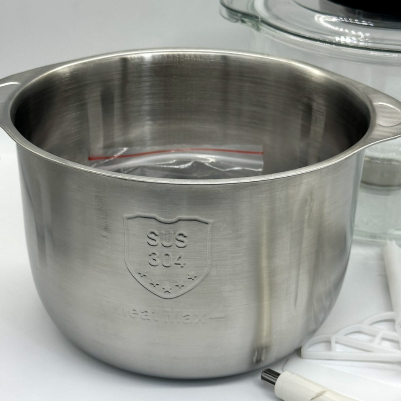 BAYTIGO® مفرمة روبوت HACHOIR 5 لتر مع وعائين (زجاجي و اينوكس)