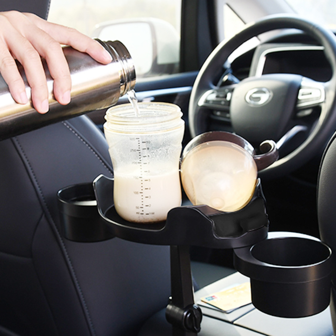 Porte-gobelet de voiture réglable avec plateau rotatif à 360 degrés