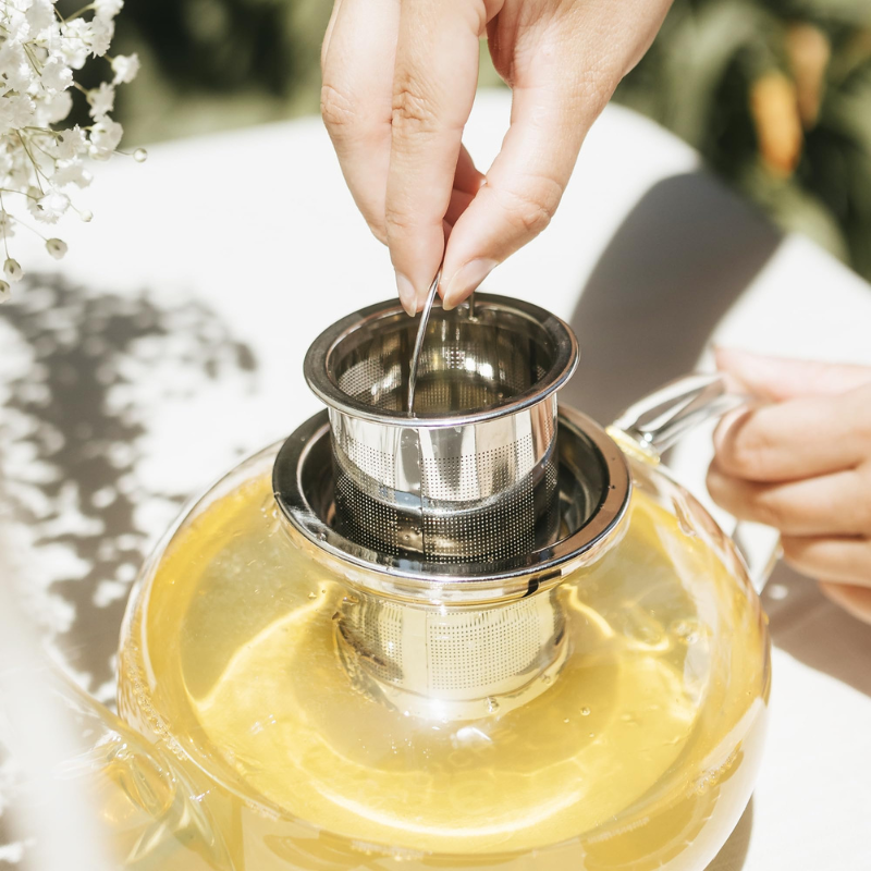 BAYTIGO® إبريق شاي زجاجي شفاف مع مصفاة