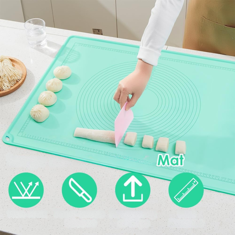 Grand tapis en silicone + 2 moules à gâteaux en acier inoxydable 🍰