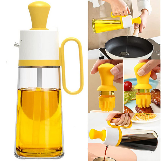 زجاجة زيت 2 في 1 وفرشاة سيليكون