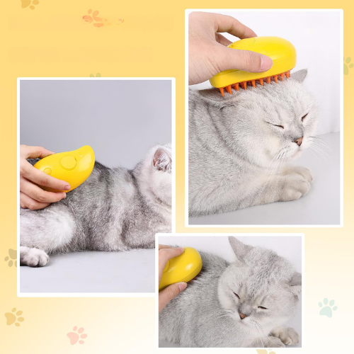 Soin complet pour l'hygiène de votre chat : brosse vapeur 3 en 1 🐾
