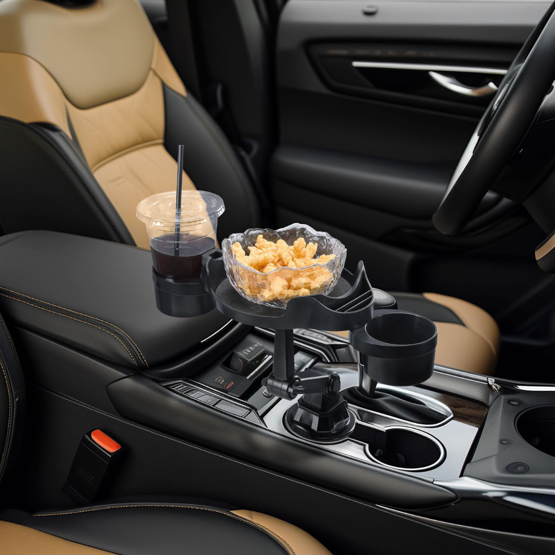 Bvdfgk Porte-gobelet de voiture avec plateau – Support de téléphone réglable 4 en 1 pour voiture avec plateau de table alimentaire pour tous les usages, cadeaux essentiels de l'automobile pour Bvdfgk Porte-gobelet de voiture avec plateau – Support de téléphone réglable 4 en 1 pour voiture avec plateau de table alimentaire pour tous les usages, cadeaux essentiels de l'automobile pour