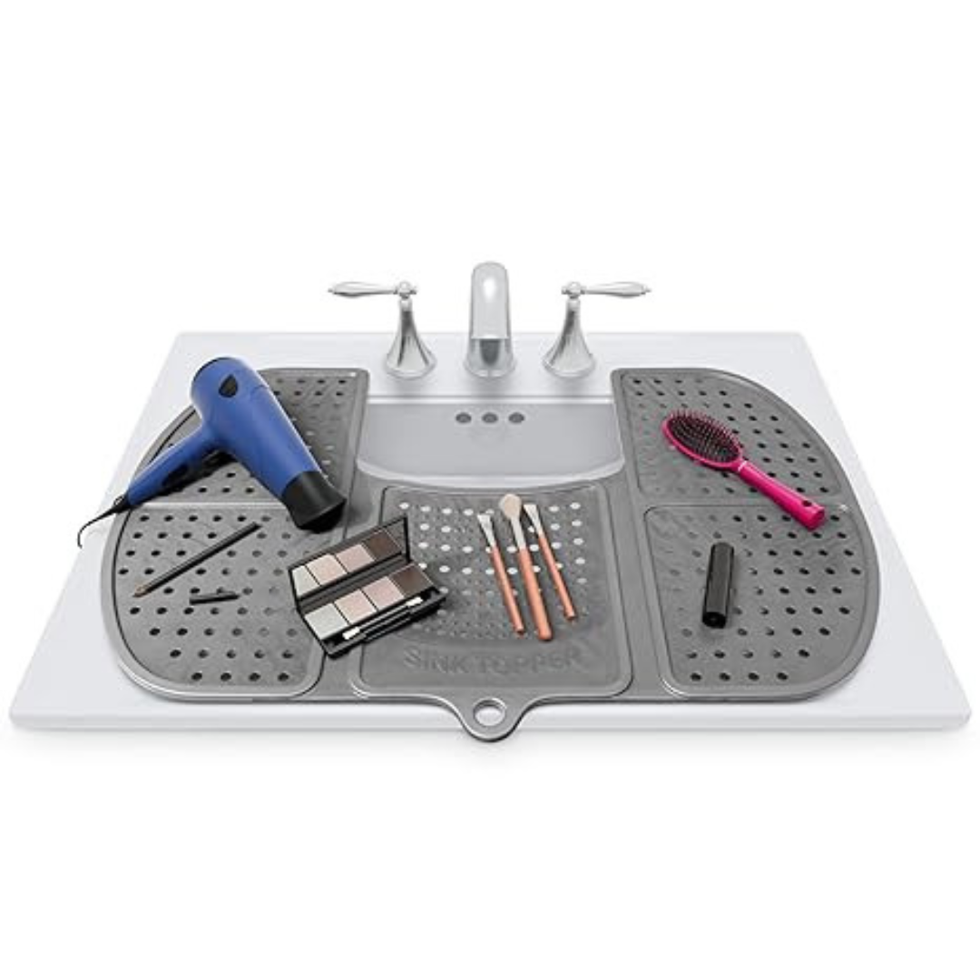 Couverture de lavabo en silicone pliable pour le nettoyage et le stockage des pinceaux de maquillage. Offre une protection thermique et une organisation complète pour vos accessoires de beauté.