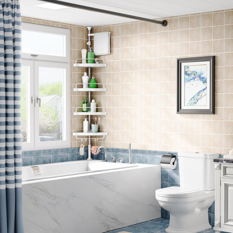 Rangement multi-étagères pour les accessoires de salle de bain