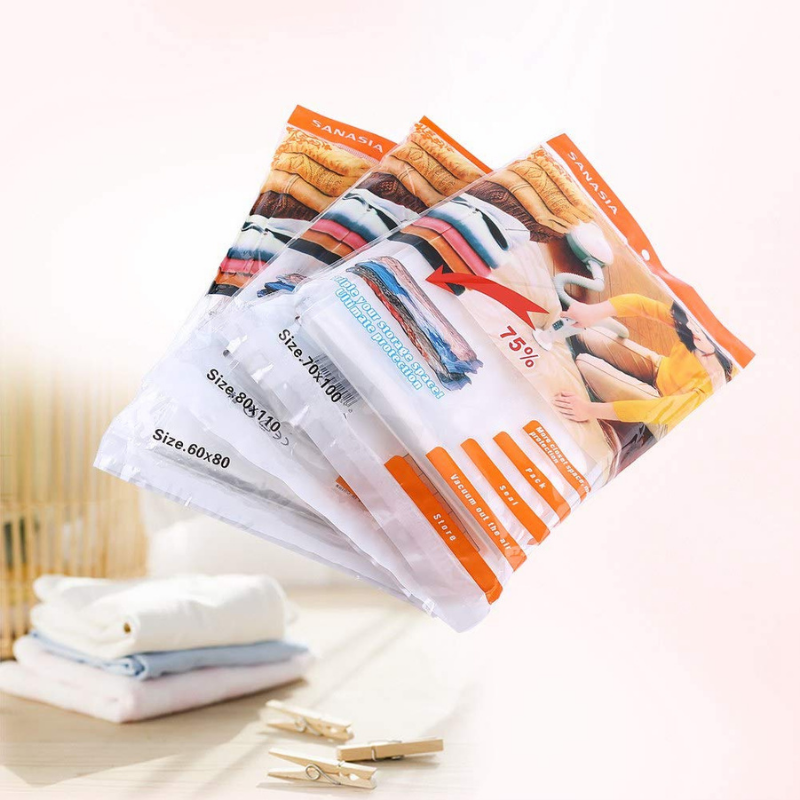 Ensemble de 12 sacs de stockage sous vide pour optimiser l'espace à la maison. Parfaits pour ranger les vêtements, couvertures et autres articles de manière compacte et organisée.