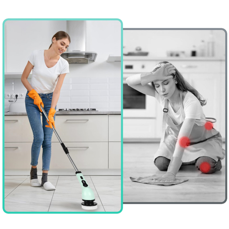 🧼 فرشاة النظافة الدوارة الكهربائية (5 في 1)