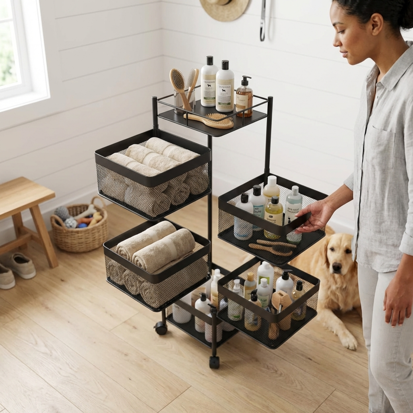 L'organisateur rotatif à 5 niveaux (360°) fera briller votre cuisine de propreté.