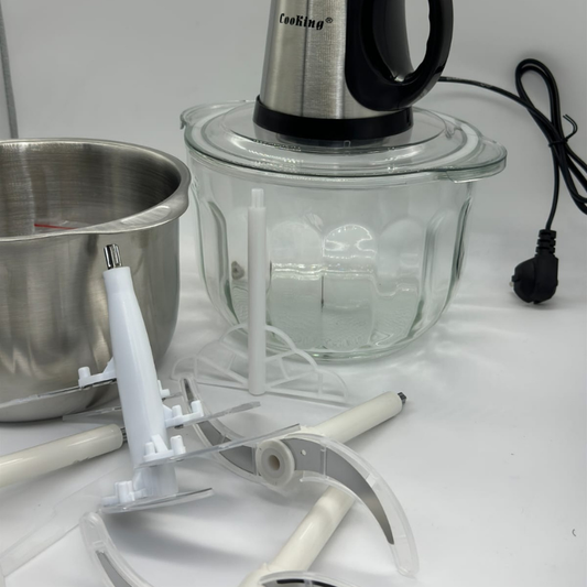 BAYTIGO®  مفرمة روبوت HACHOIR 5 لتر مع وعائين (زجاجي و اينوكس)