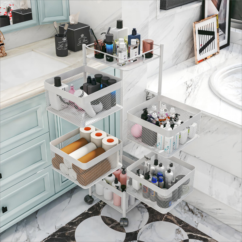 L'organisateur rotatif à 5 niveaux (360°) fera briller votre cuisine de propreté.