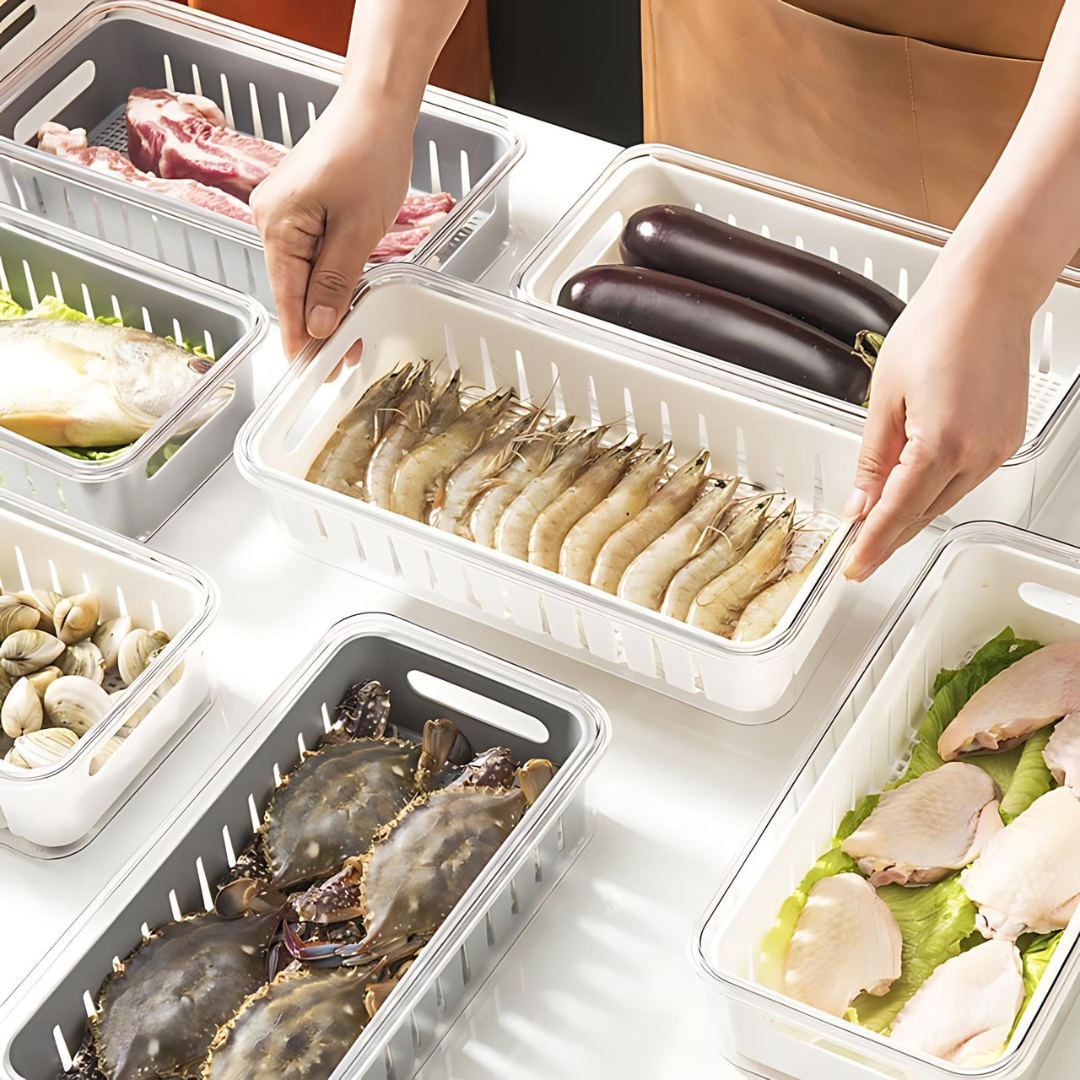 علبة تخزين للثلاجة للحفاظ على نضارة الطعام والفواكه