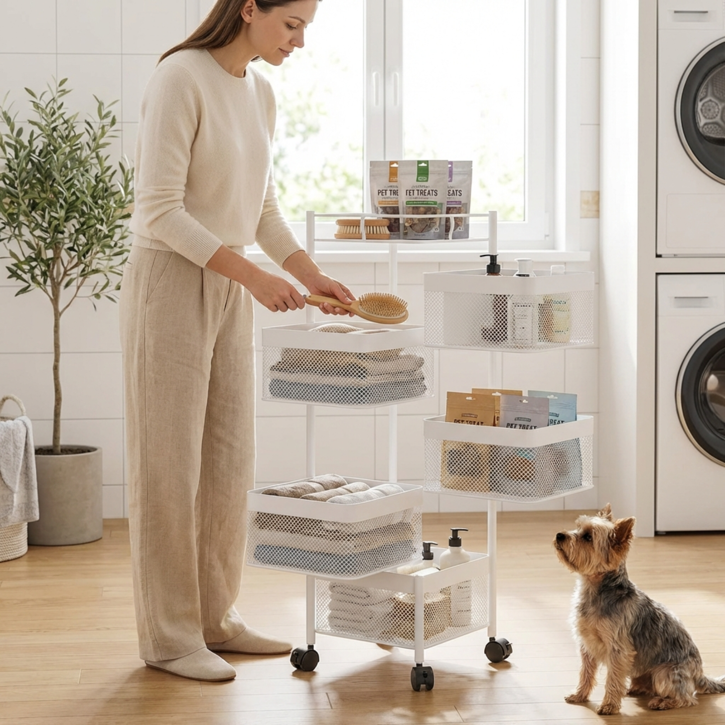 L'organisateur rotatif à 5 niveaux (360°) fera briller votre cuisine de propreté.