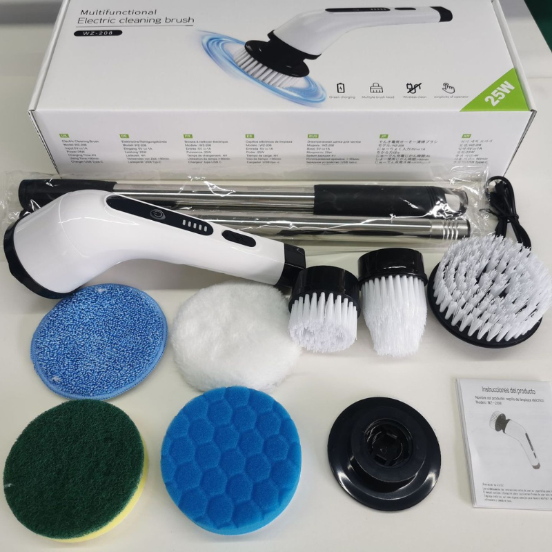 🧼 فرشاة النظافة الدوارة الكهربائية (5 في 1)