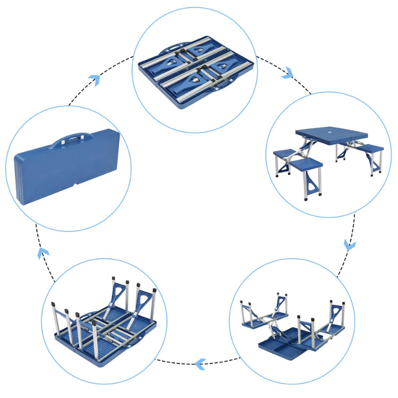 Table de camping légère et pliable BAYTIGO® avec sièges ergonomiques