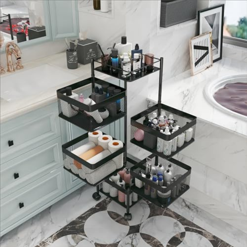 L'organisateur rotatif à 5 niveaux (360°) fera briller votre cuisine de propreté.