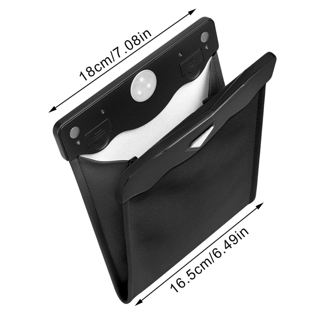 BAYTIGO® Poubelle de voiture en cuir magnétique avec lampe et sacs poubelles