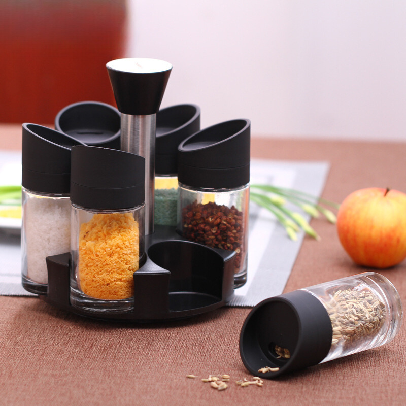 Récipients à épices rotatifs en verre BAYTIGO® - Design classique