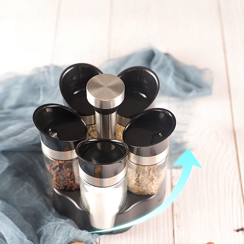Récipients à épices rotatifs en verre BAYTIGO® - Design classique