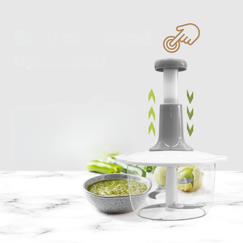 Coupe-légumes à pression manuelle, un outil indispensable pour une préparation rapide et facile des aliments. Idéal pour découper fruits et légumes, rendant la cuisson plus rapide et pratique. Parfait pour une utilisation quotidienne dans la cuisine.