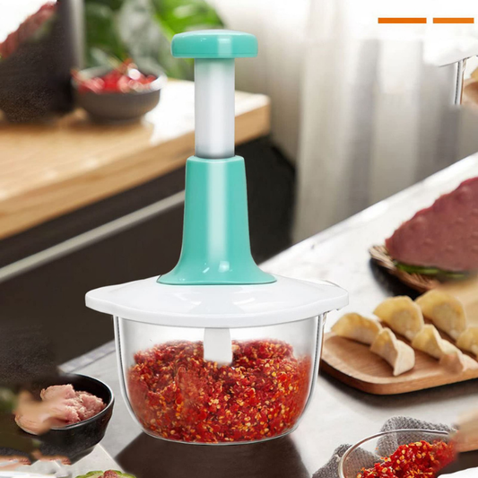 Coupe-légumes à pression manuelle, un outil indispensable pour une préparation rapide et facile des aliments. Idéal pour découper fruits et légumes, rendant la cuisson plus rapide et pratique. Parfait pour une utilisation quotidienne dans la cuisine.