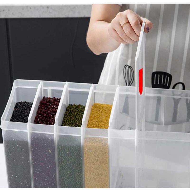 Distributeur mural de cuisine 5 en 1 BAYTIGO® : stockage pratique du riz, des aliments secs et des céréales