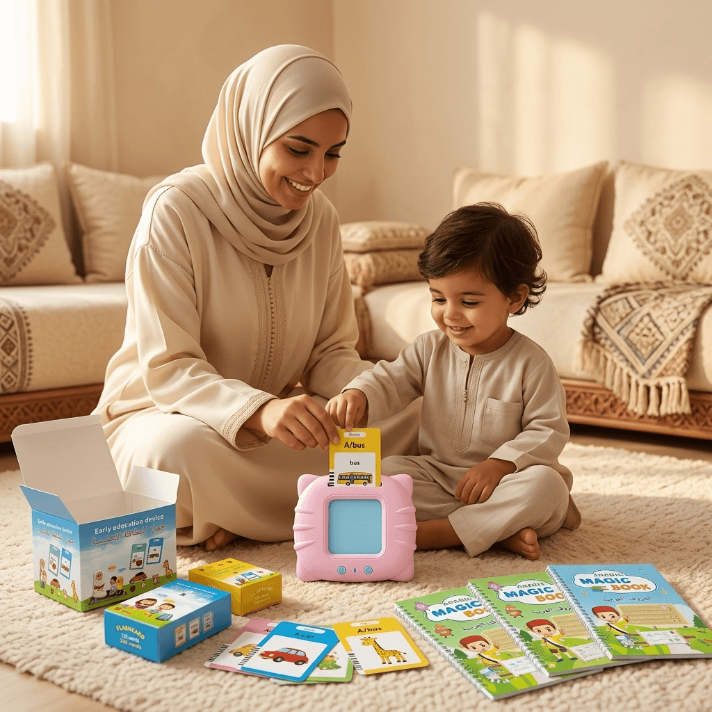 🌟 باك الذكاء التعليمي: جهاز الكلمات الناطق + 4 كتيبات سحرية (هدية 🎁)