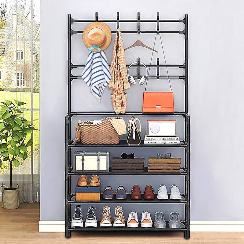 BAYTIGO Porte vetements et chaussures polyvalent a 4 niveaux